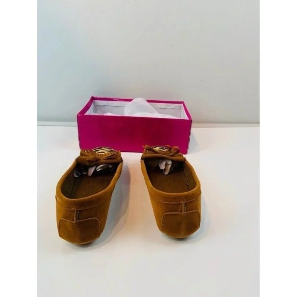 Brand New toddler girls tan leopard moccasin flats